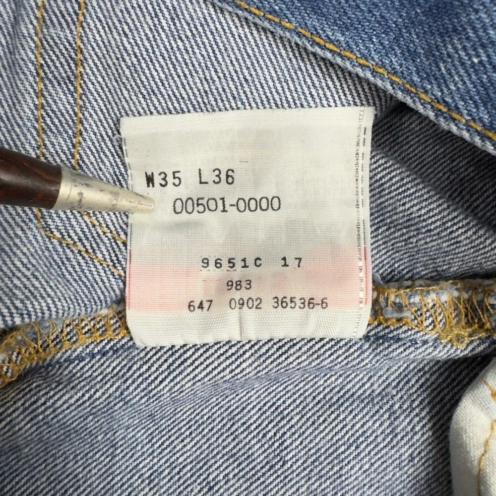 Vtg Y2K Levi's 501XX‎ Men's Jeans 32x32 Blue Straight Leg Denim Button Fly 2002